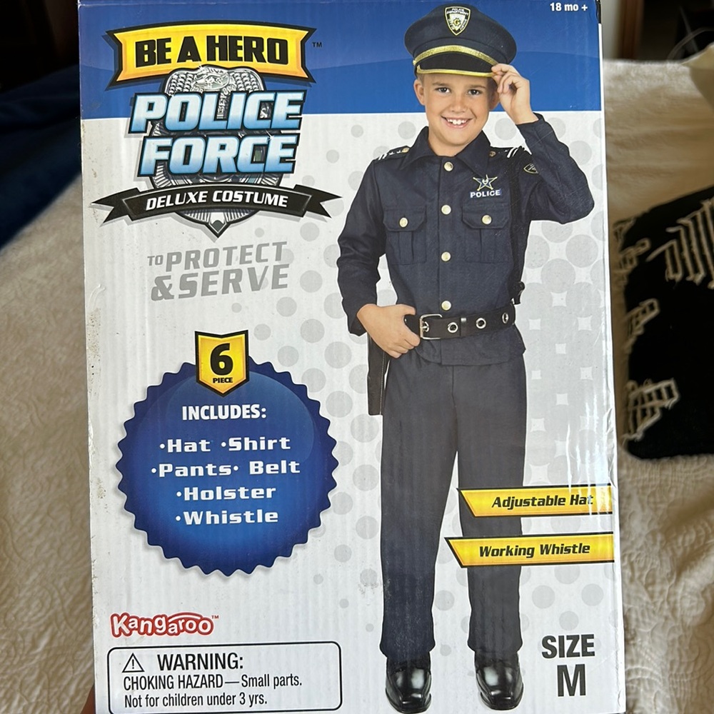 Kids Police Officer Costume | Size Medium (8) | 6-Piece Set | Halloween